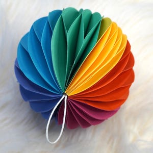 Rainbow Christmas Decoration, Honeycomb Paper Ball, Scandi Decoration, Honeycomb Paper Ornaments, Festive Decor, CUSTOM COLORS
