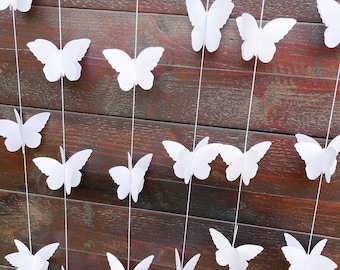 Monarch Butterfly Garland, Wedding Garland, Paper Butterfly Backdrop, Bridal Shower Decor, Butterfly Birthday Party, 3ft - 20ft