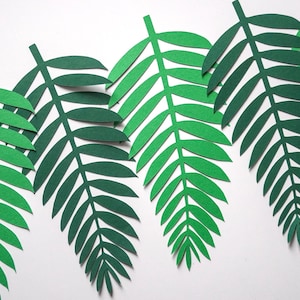 6 folhas de papel verde tropical, decoração de festa com tema de selva, decoração de scrapbooking, folhas de samambaia de papel, cenário de casamento botânico