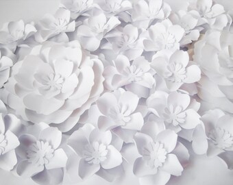 White Paper Flowers Paper Flower Wall Dеcor Wedding Flowers 