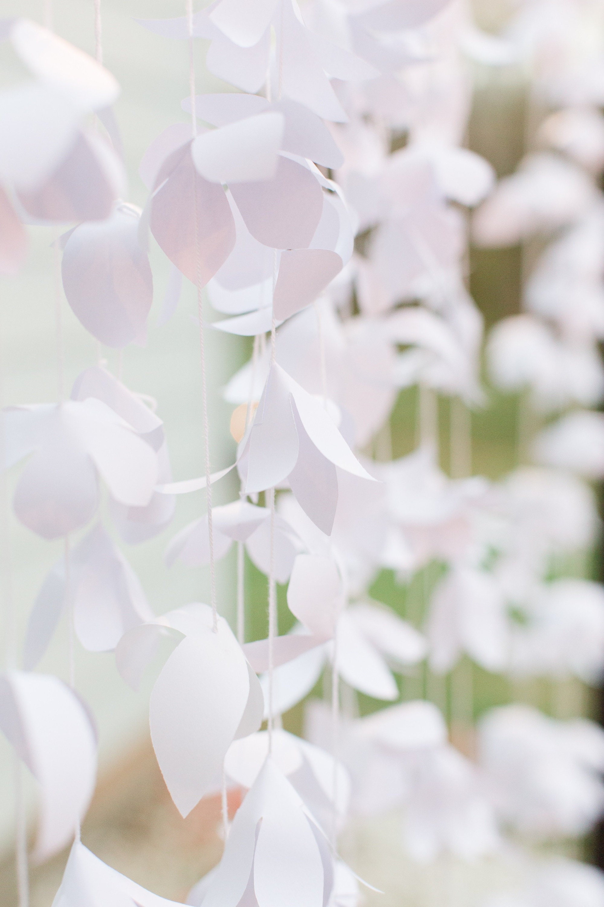 meisijia Guirlande de papier de trèfle à quatre feuilles colorées Guirlande de fleurs Guirlande danniversaire de mariage blanc blanc 
