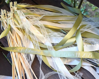 Custom Wedding Ribbon Wands, Send Off Steamer Wands, Ceremony Exit Ideas