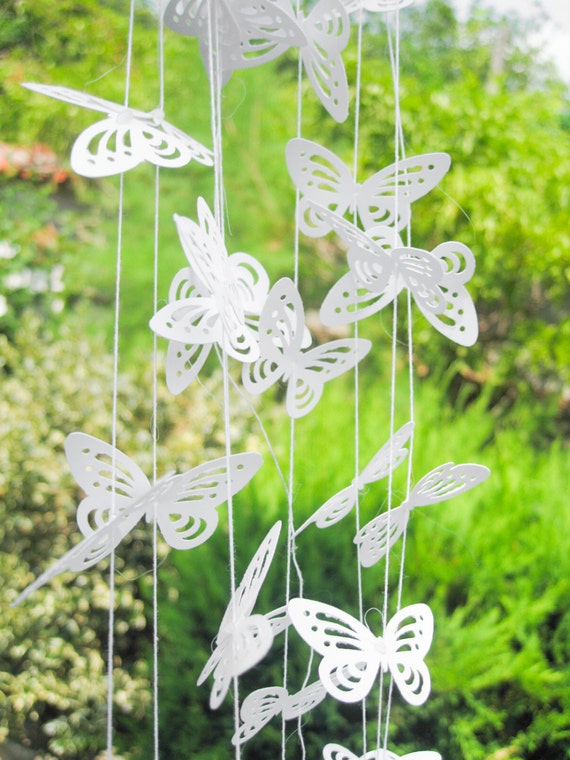 Monarch Butterfly Paper Garland 3D Wedding Garland Window