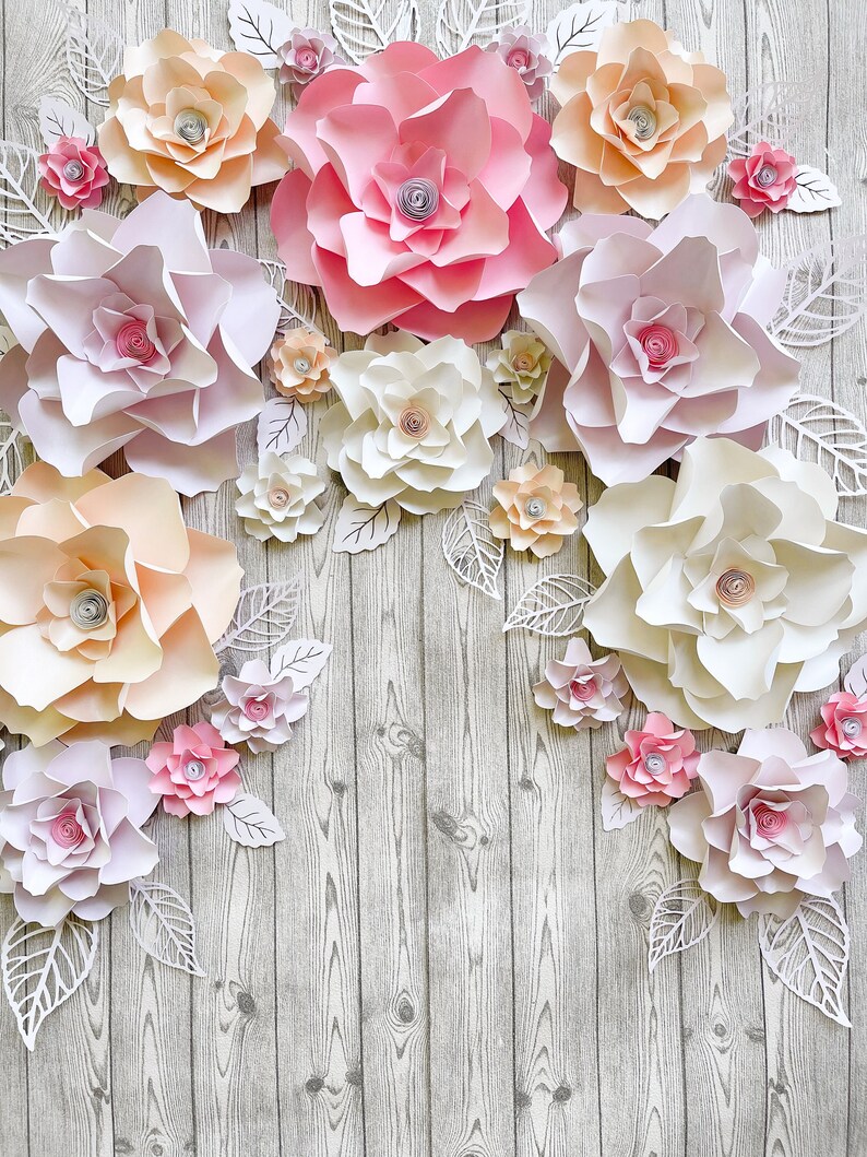 Large Paper Flowers Nursery Wall Decor Nursery Flower Wall Etsy