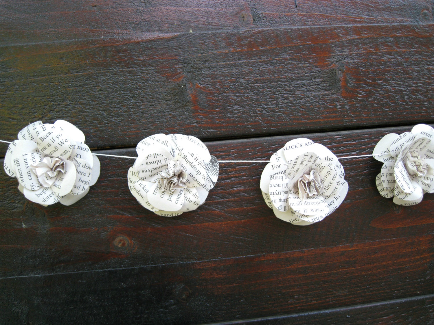 Book Paper Garland Paper Flower Garland Summer Party Etsy