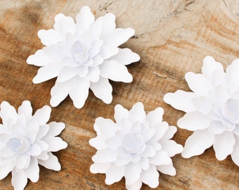 3D Paper Flowers (Set of 10): White Wedding Table Decor