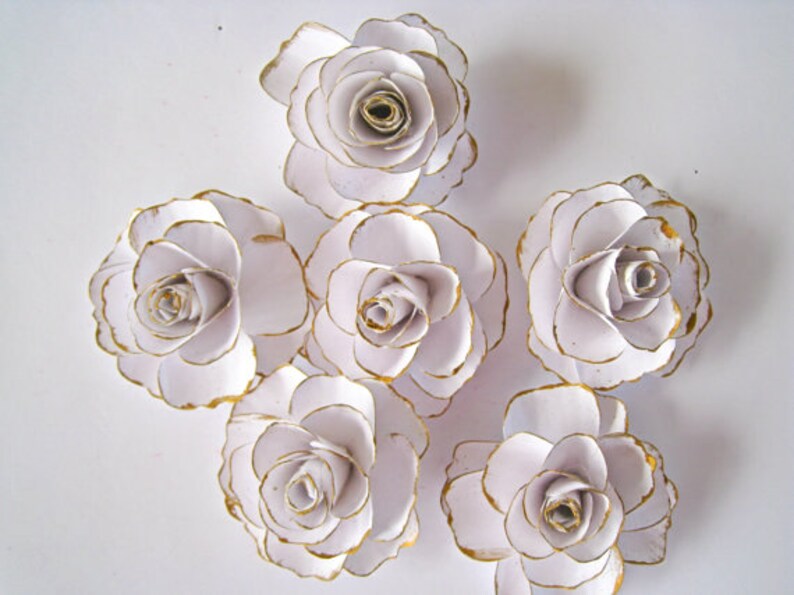 Small Paper Roses Bridal Shower Decor Table Centerpiece Flowers Nursery Flowers Paper Flowers with Stem Wedding Centerpiece Decor