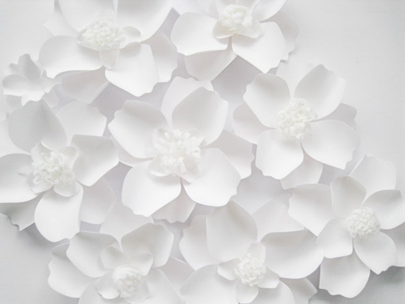 12 Large Wall Flowers Paper Flower Wall Decor Wedding Flower Etsy