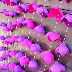 Flower Garland for Birthday Party Decor, Baby Shower Garland, Custom Color Floral Backdrop, Garden Party Decor