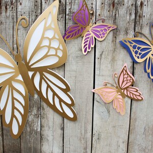 Extra Große Schmetterlinge, Packung mit 5, Kinderzimmer Wand Dekor, 3D Schmetterling Baby Shower Decor, Schmetterling Backdrop Prop, Geburtstag Party Decor