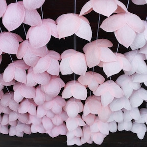 Ghirlanda di fiori di carta rosa sfumato, decorazione per baby shower, ghirlanda da appendere sullo sfondo, tenda floreale per matrimonio, decorazione da parete per cameretta bambina