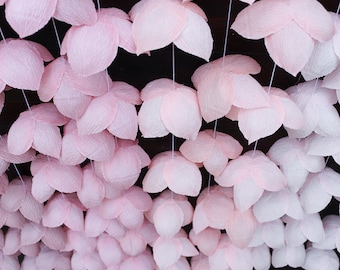 Ombre Pink Paper Flower Garland: Baby Shower Backdrop, Nursery Decor, 3ft wide, 90cm
