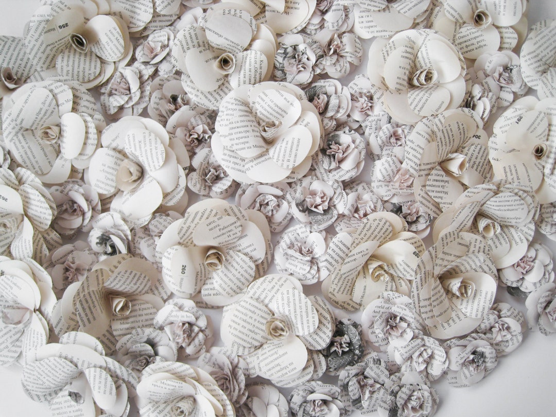 Wedding Flower Bouquet, Book Page Roses, Mini Book Paper Flower, Bulk