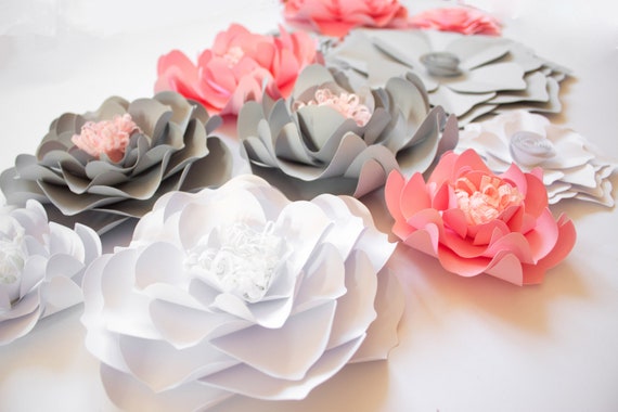 3 Große Papierblumen Für Wanddekoration – Je Ca. 50 Cm, Pastellfarben Für Kinderzimmer, Geburtstag Oder Hochzeit (weiß)