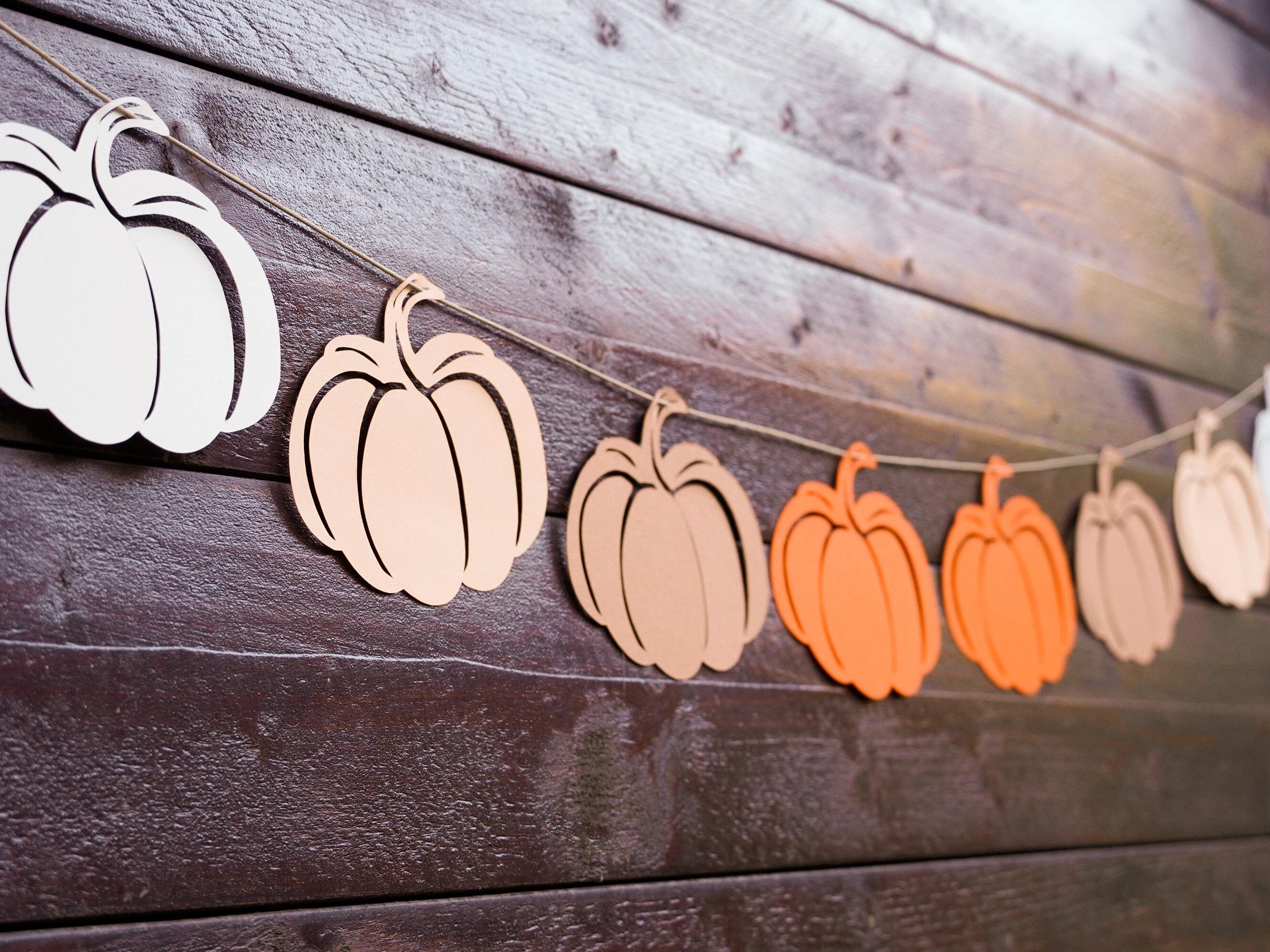 Ombre Pumpkin Garland Thanksgiving Banner Paper Pumpkin Bunting Halloween Party Decor Etsy