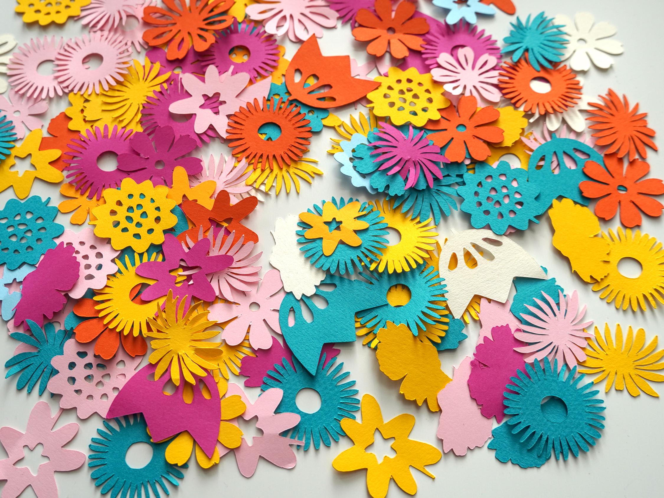 100 Coriandoli A Forma Di Fiori Selvatici Per Decorazione Da Tavolo – Biodegradabili, Per Matrimoni, Baby Shower E Feste