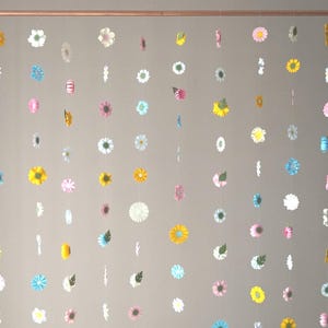 Paper Flower Garland Backdrop, Wedding Floral Decor, Birthday Backdrop, Hanging Wildflowers, 5ft width, 150cm