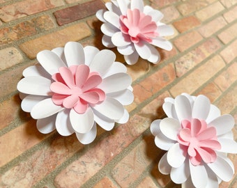 Small Paper Daisies, Box Toppers, Nursery Wall Flowers, Baby Shower Decor, Over Crib Flowers, Paper Flower Wall Decor