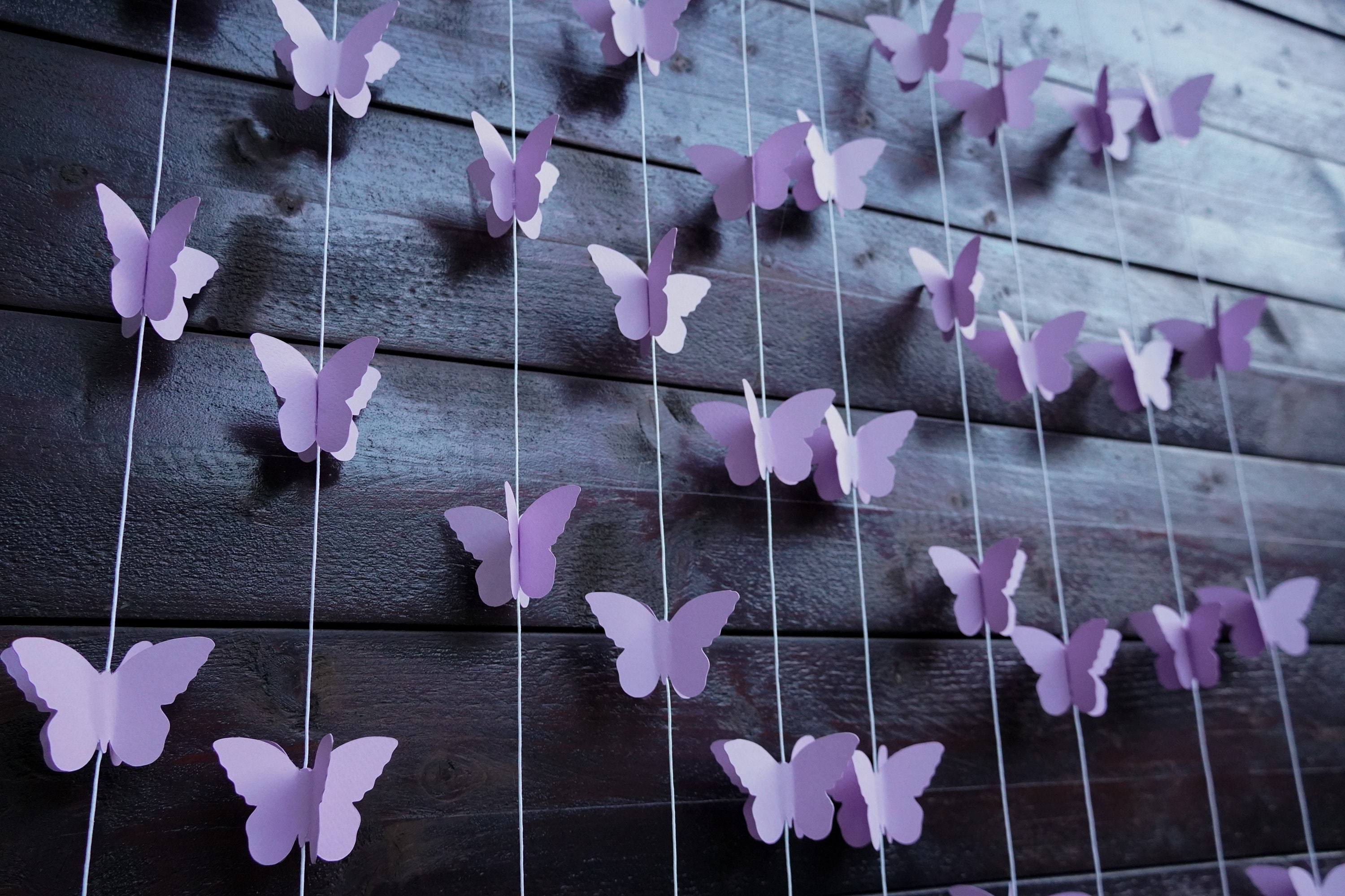 3D Purple Butterfly Paper Garland Hanging Decorations