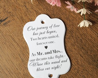 Personalized Wedding Wand Tags: Mr & Mrs Send Off Favors