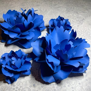 Peonie di carta blu, decorazioni per baby shower, fiori da parete 3D, decorazioni da parete per cameretta dei bambini, sfondo per matrimoni, fiori per feste di compleanno, accessori per cabine fotografiche
