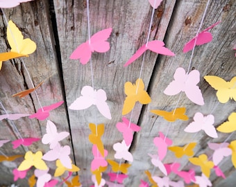 Ghirlanda di farfalle appese, decorazioni per baby shower, sfondo per feste di compleanno con farfalle
