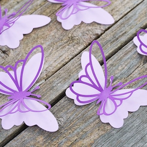 10 ritagli di farfalle di carta 3D, decorazioni per baby shower, decorazioni per feste di compleanno a forma di farfalla, farfalle nuziali, fustelle, decorazioni da parete per la cameretta dei bambini