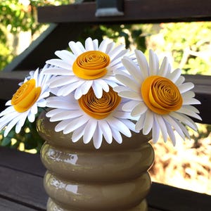 Paper Daisy Bouquet, Wedding Table Decoration, Paper Anniversary, Centrepiece Flowers