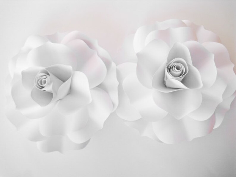 2 Giant Paper Roses for Wall Decor Extra Large Flowers Etsy