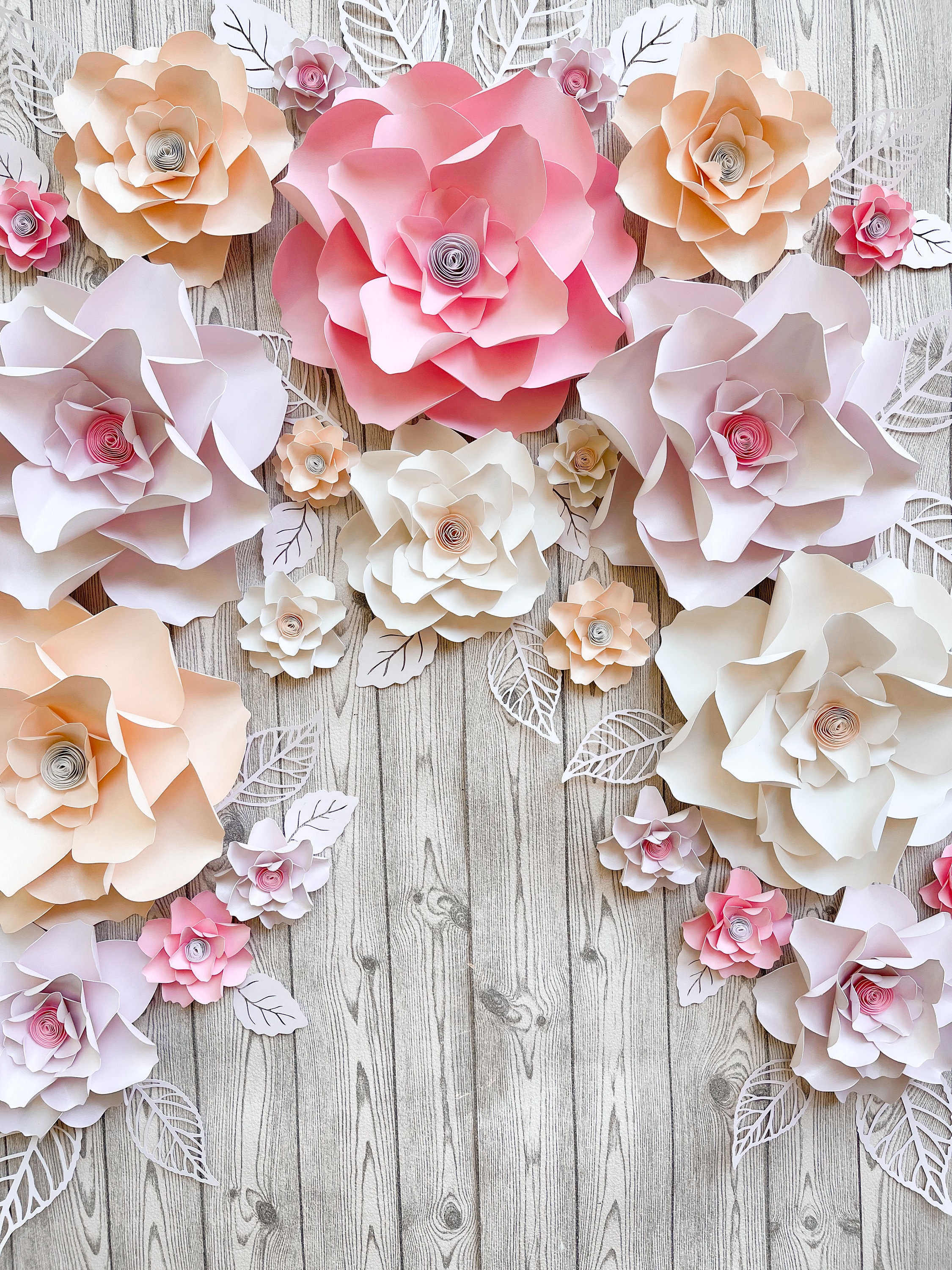 White Paper Flowers Paper Flower Wall Dеcor Wedding Flowers 