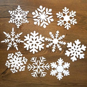 Paper Snowflakes: Christmas Winter Wonderland Decor, Set of 10
