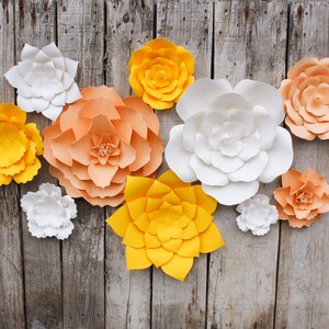 Set di 10 fiori di carta per la decorazione della parete della scuola materna, sfondo per la baby shower