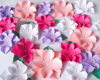 Small Paper Flowers, Box Topper Flowers, Pack of 25, Nursery Wall Decor, Backdrop Flowers, Baby Shower Decor