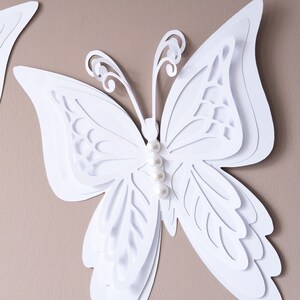 Giant Paper Butterfly, White Butterfly Cut Outs, Nursery Wall Decor, 3D Baby Shower Backdrop, Extra Large Butterfly Decor