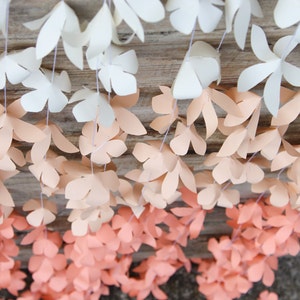 Peach Ombre Paper Flower Garland: Party Backdrop Decor