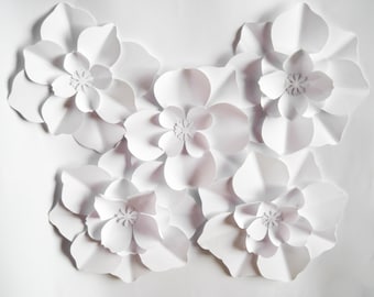 Paper Flower Wall Decor, Large Paper Flowers, Baby Shower Decor, Floral Wall Decor, Wedding Backdrop, Nursery Wall Flowers, Flower Backdrop