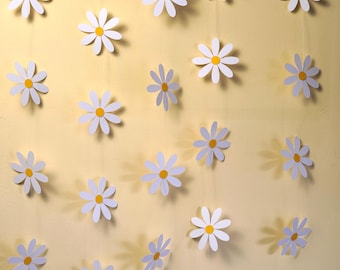 Gänseblümchen Girlande aus Papier: Osterdekoration, Baby Shower Wimpelkette, Geburtstagsdeko