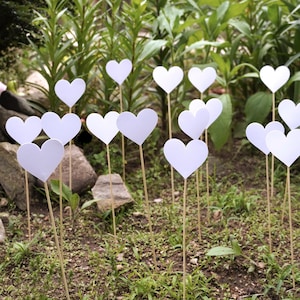 Weiß Herz Toppers, Hochzeit Gang Dekor, Valentinstag Herzen, Verlobung, Party Dekor, Brautdusche Requisiten, Papier Herz Dekoration