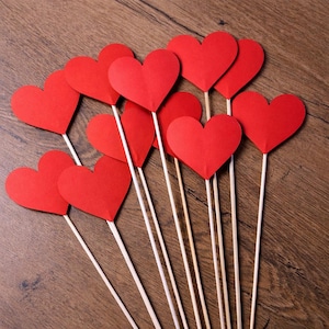 Rote Herz-Sticks, Valentinstag Requisiten, Herzen, Hochzeit Party Dekor