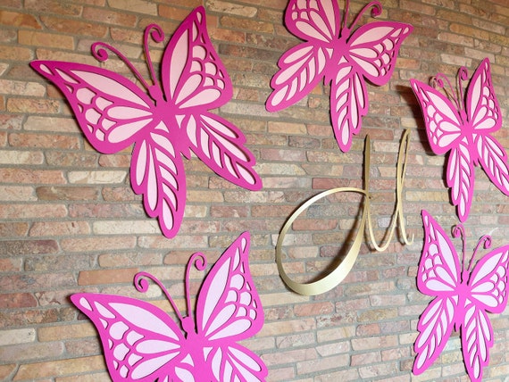 Papillons géants en papier, paquet de 5, décor de mur de pépinière, douche  de bébé papillon, décor, toile de fond papillon, accessoire de toile de  fond grand papillon -  France