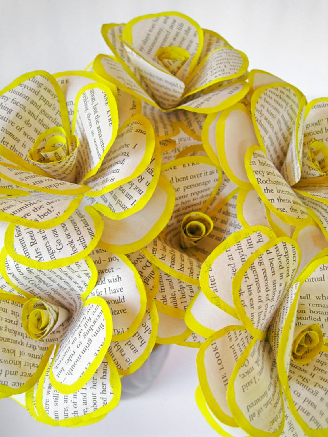 Book Paper Flowers Flower Bouquet Book Page Flowers Wedding Etsy