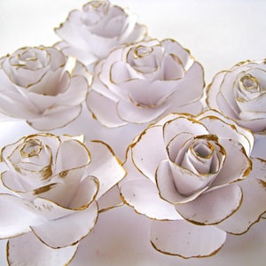 Wedding Paper Roses, Paper Flowers with Stem, Wedding Centerpiece Decor, Table Flowers, Bridal Shower Decor, Bridal Bouquet