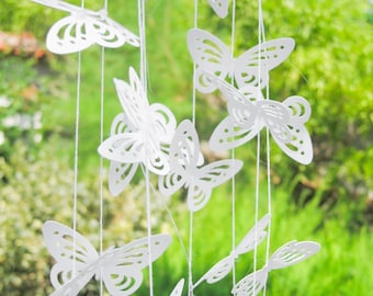 Monarch Butterfly Paper Garland, 3D Wedding Garland, Window Display Decor, Paper Butterfly Garland, Ceremony Backdrop, Baby Shower Decor