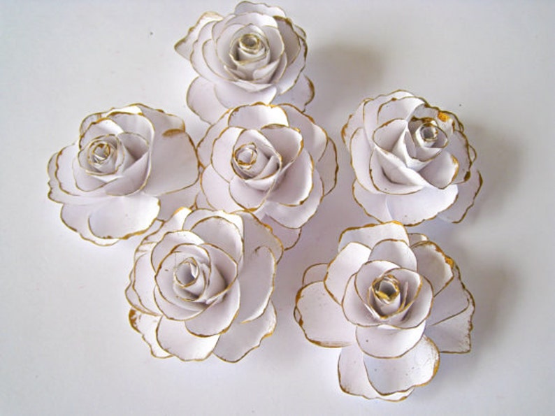 Small Paper Roses Bridal Shower Decor Table Centerpiece Flowers Nursery Flowers Paper Flowers with Stem Wedding Centerpiece Decor