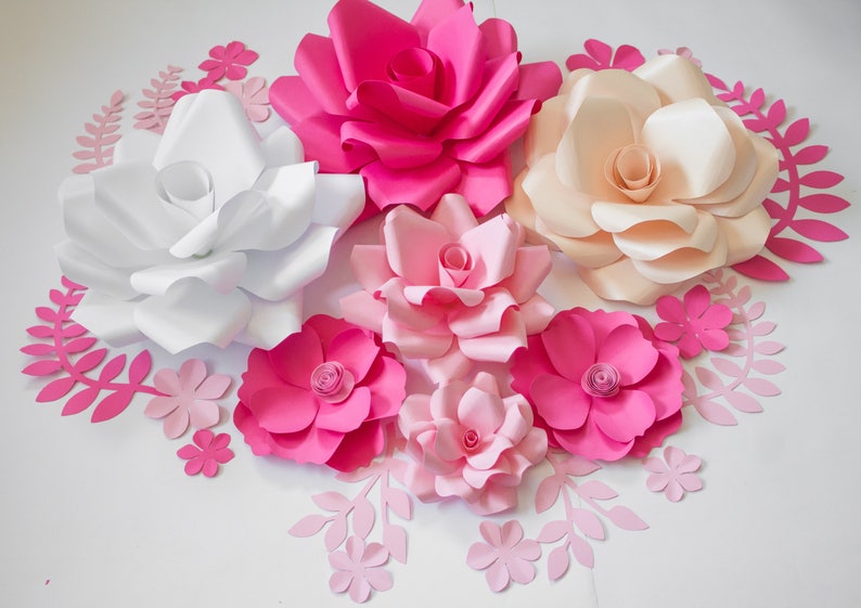 Paper Flowers Wall Decor Large Roses Nursery Flowers - Etsy