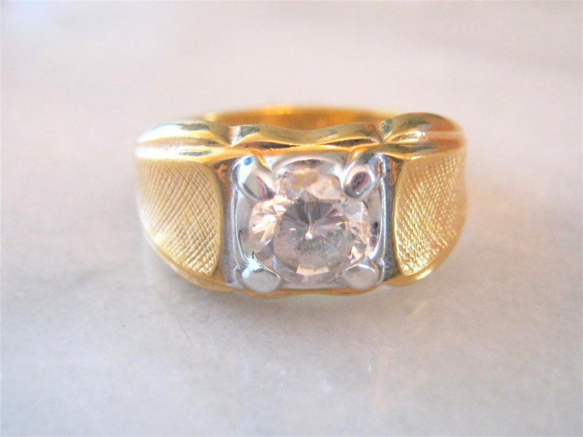 Vintage Jewelry Signed Lind Men's Size 10 1/2 Two Tone Imitation ...