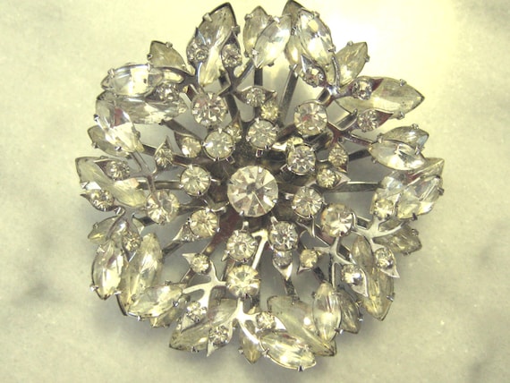 Vintage Signed Bogoff Rhinestone Star Brooch Silver Rhodium Sparkling  Christmas Winter Beauty