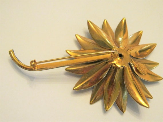 vintage jewelry signed Robert enamel flower pin e… - image 4