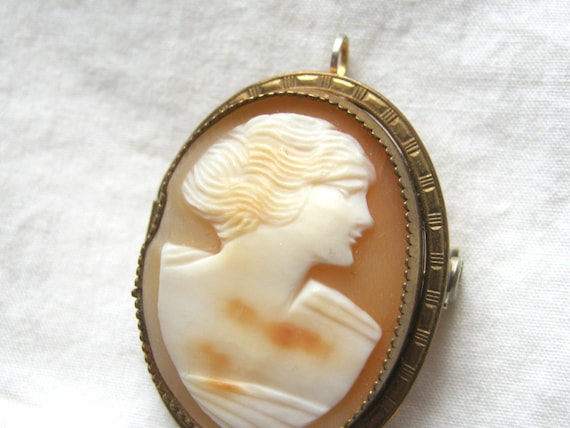 Antique jewelry 1920's Art Deco cameo brooch pin … - image 2