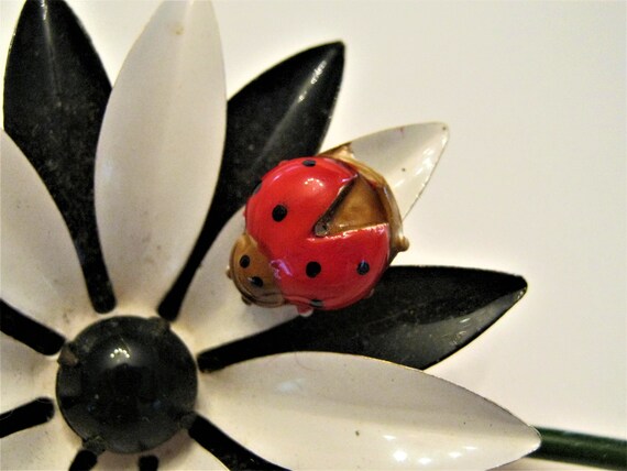 vintage jewelry signed Robert enamel flower pin e… - image 2